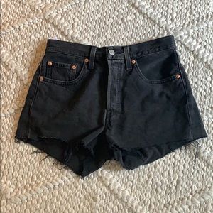Levi’s black 501 denim shorts